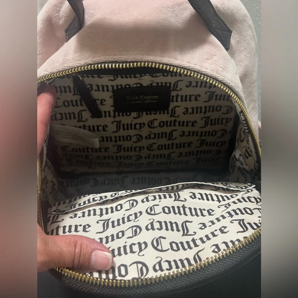 NEW Juicy Couture POWDER BLUSH HERITAGE BACKPACK Mini Bag Purse with Heart Charm